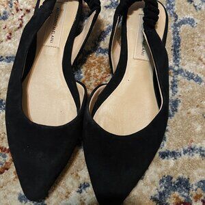 ANTONIO MELANI BLACK SUEDE FLATS LEATHER SIZE 5.5M